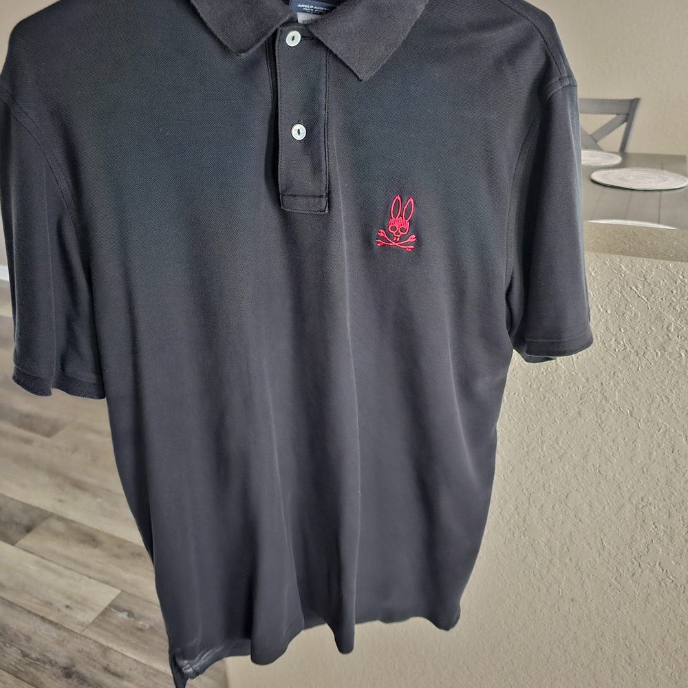 Classic Black Polo Shirt with Red Logo